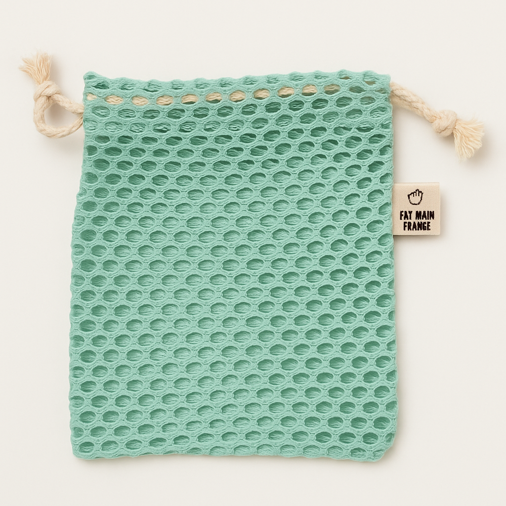 Pochette à savon XL en filet | Coton Bio