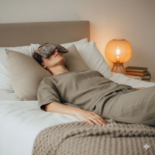 Rituel bien-être avec coussin relaxant pour les yeux - Moment détente et relaxation Ünoë