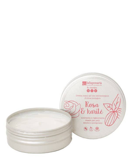 Crème pour les mains à la rose et au karité (60 ml)