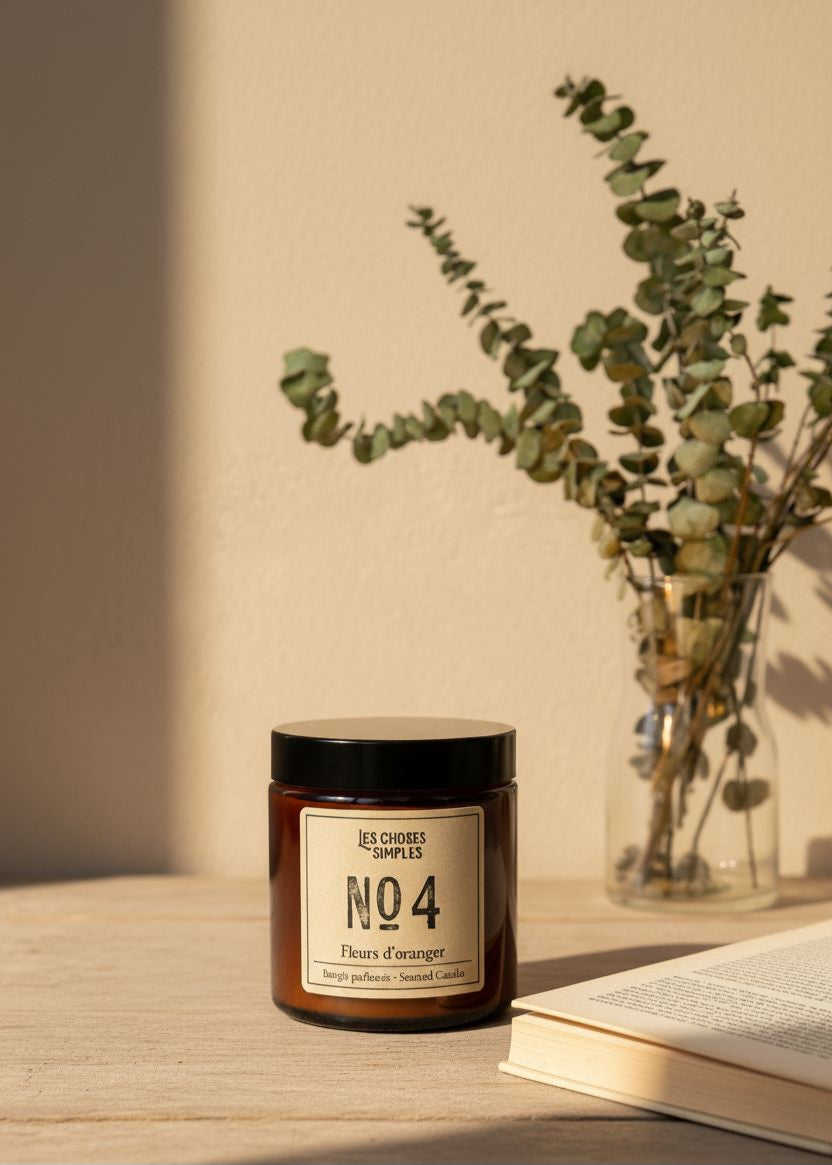 Petite bougie parfumée à la cire de soja -Nr4 (fleur d'oranger)