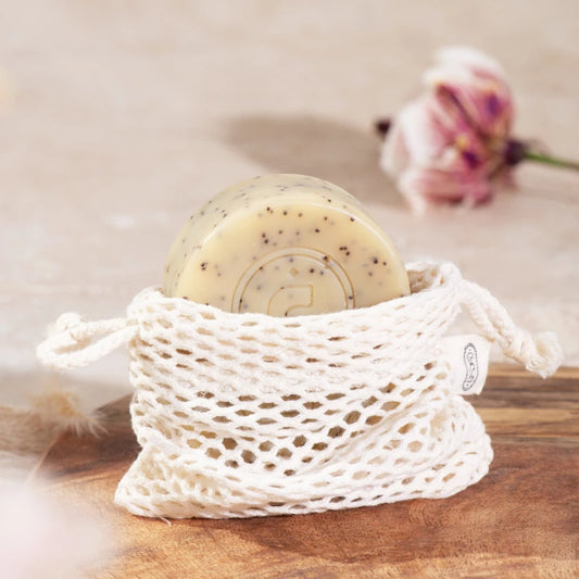 Pochette à savon XL en filet | Coton Bio