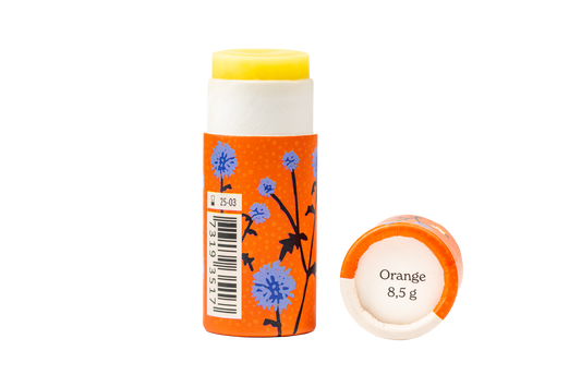 Baume à lèvres à la Cire d'abeille - Goût Orange - en emballage papier